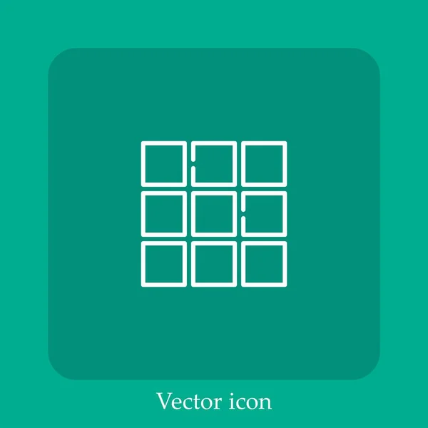 Icône Vectorielle Menu Icône Linéaire Ligne Avec Trait Modifiable — Image vectorielle