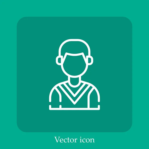 Old Man Vector Icon Linear Icon Line Editable Stroke — 스톡 벡터