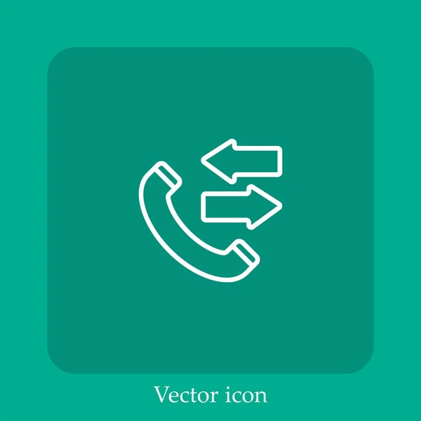 Telefonsamtal Vektor Ikonen Linjär Ikon Line Med Redigerbar Stroke — Stock vektor