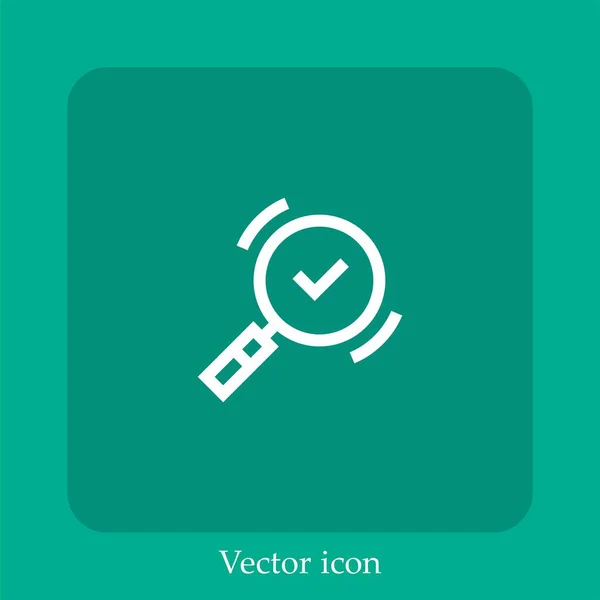 Ícone Vetorial Busca Linear Icon Line Com Curso Editável — Vetor de Stock