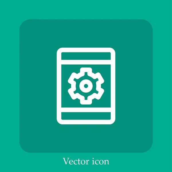 Tableta Icono Vector Icon Line Lineal Con Carrera Editable — Vector de stock