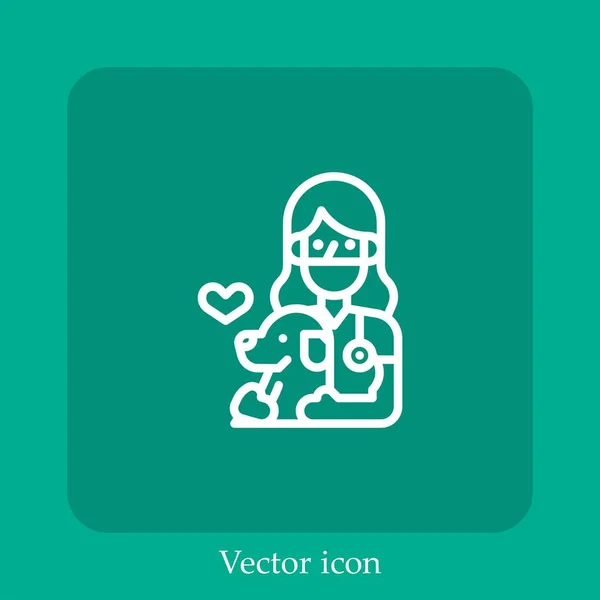 Tierarzt Vektor Symbol Lineare Icon Line Mit Editierbarem Strich — Stockvektor