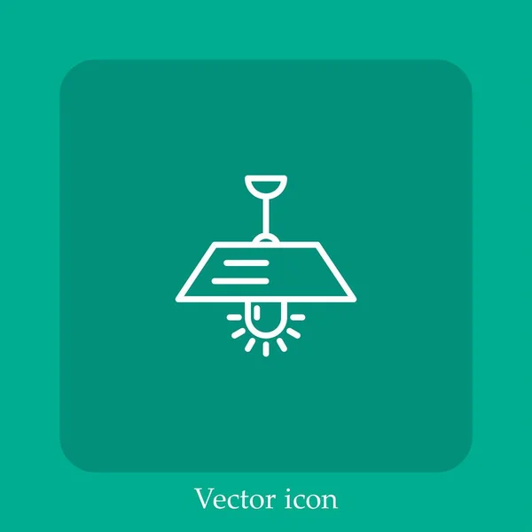 Ícone Vetor Lustre Linear Icon Line Com Curso Editável — Vetor de Stock