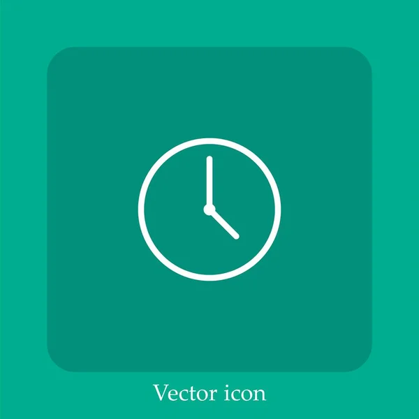 Ícone Vetor Relógio Linear Icon Line Com Curso Editável — Vetor de Stock