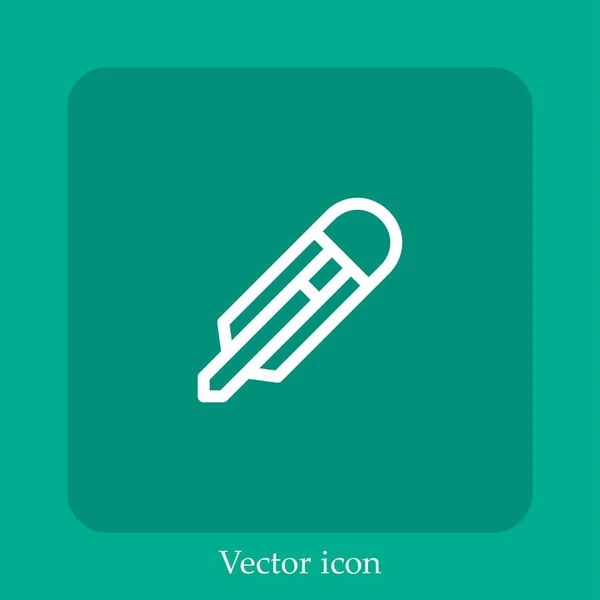 Ícone Vetorial Cortador Linear Icon Line Com Curso Editável — Vetor de Stock