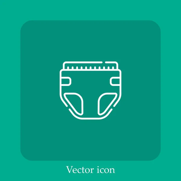 Pañales Icono Vectorial Icon Line Lineal Con Carrera Editable — Vector de stock