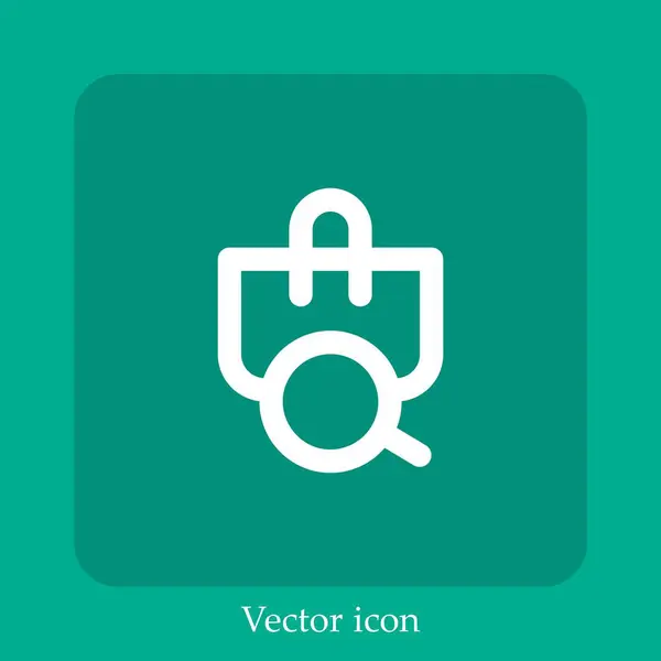 Ícone Vetor Saco Compras Linear Icon Line Com Curso Editável — Vetor de Stock