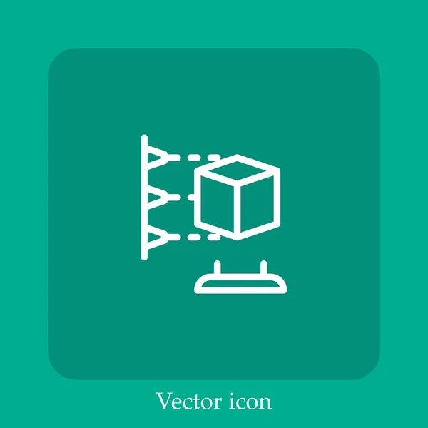 Druckervektorsymbol Lineare Icon Line Mit Editierbarem Strich — Stockvektor