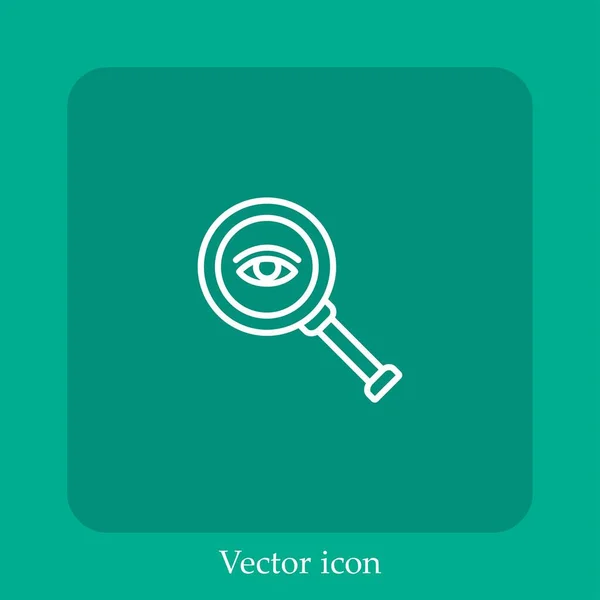 Ícone Vetor Olho Linear Icon Line Com Curso Editável —  Vetores de Stock