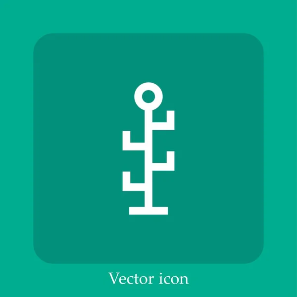 Icono Colgante Vector Icon Line Lineal Con Carrera Editable — Vector de stock
