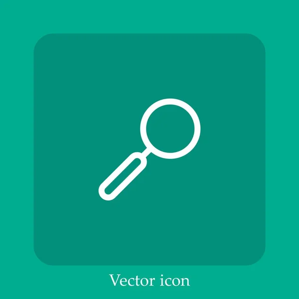 Ícone Vetor Loupe Linear Icon Line Com Curso Editável — Vetor de Stock