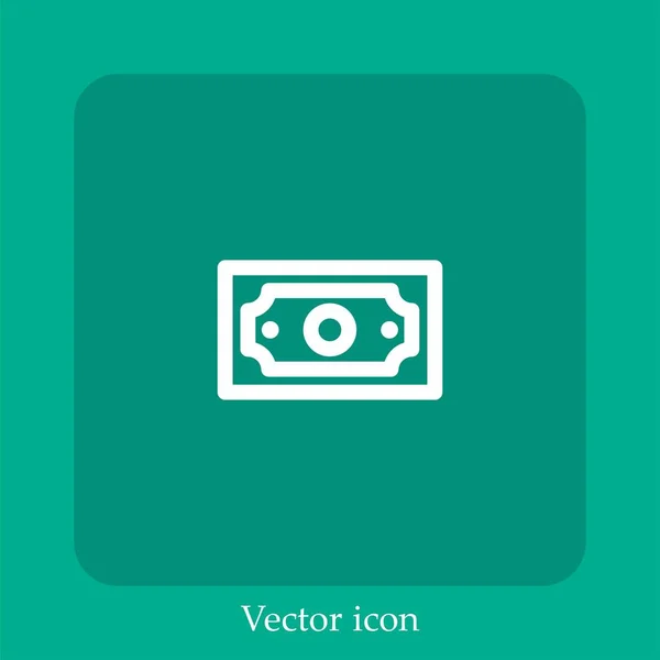 Icono Vector Dinero Icon Line Lineal Con Carrera Editable — Vector de stock