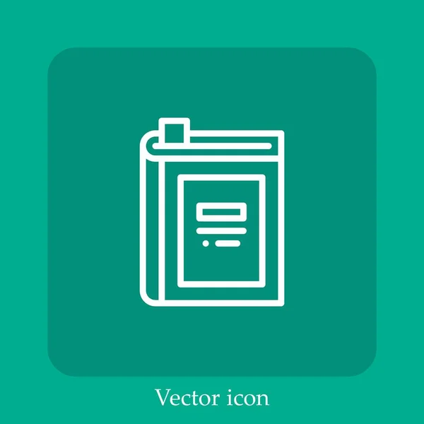 Icône Vectorielle Pocketbook Icône Linéaire Ligne Avec Trait Modifiable — Image vectorielle