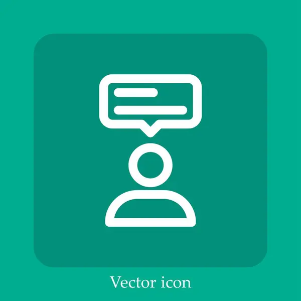 Revue Icône Vectorielle Icône Linéaire Ligne Avec Course Modifiable — Image vectorielle