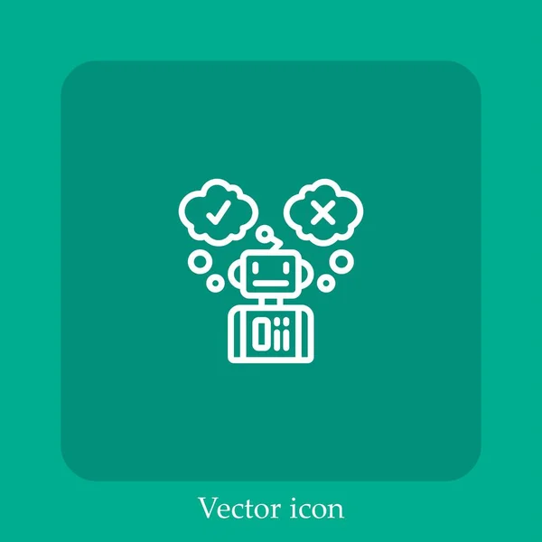 Icône Vectorielle Robot Icône Linéaire Ligne Avec Course Modifiable — Image vectorielle