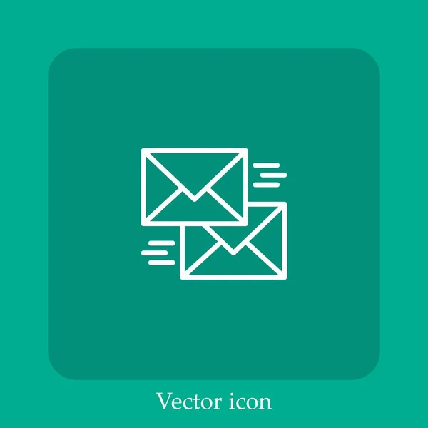 Mail Vektor Symbol Lineare Icon Line Mit Editierbarem Strich Senden — Stockvektor