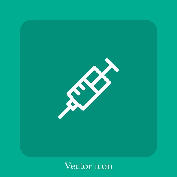 Spritze Vektor Symbol Lineare Icon Line Mit Editierbarem Strich — Stockvektor