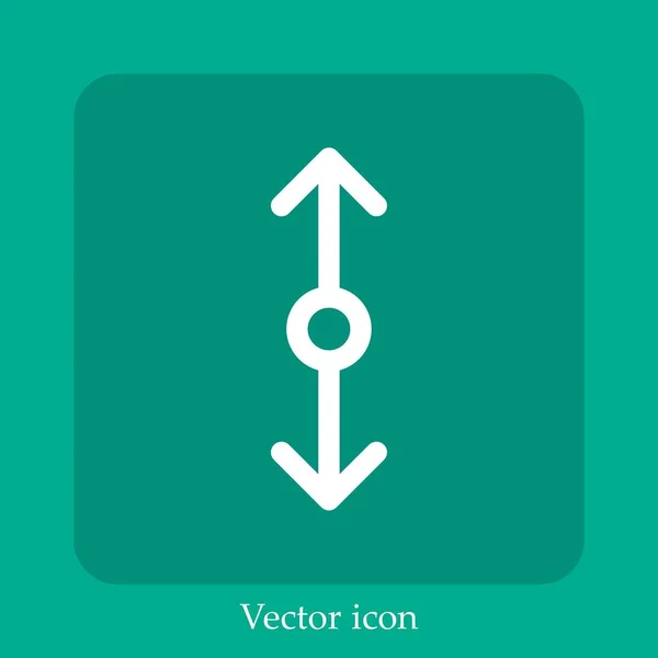 Icono Del Vector Del Cursor Icono Lineal Línea Con Carrera — Vector de stock