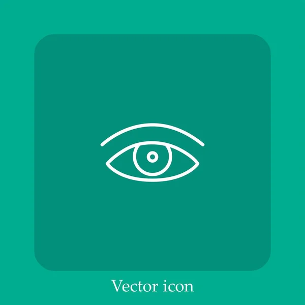 Ícone Vetor Olho Linear Icon Line Com Curso Editável —  Vetores de Stock