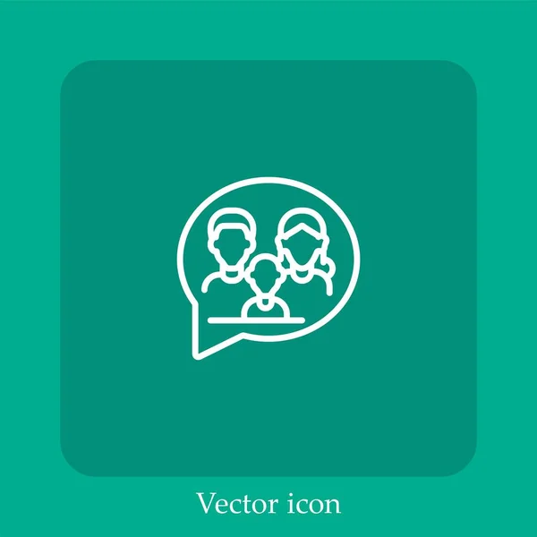 Ícone Vetorial Familiar Linear Icon Line Com Curso Editável — Vetor de Stock