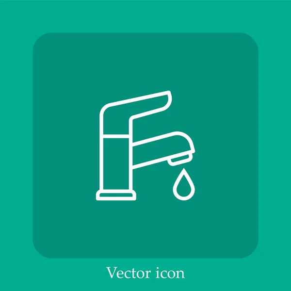 Wasserhahn Vektor Symbol Lineare Icon Line Mit Editierbarem Strich — Stockvektor