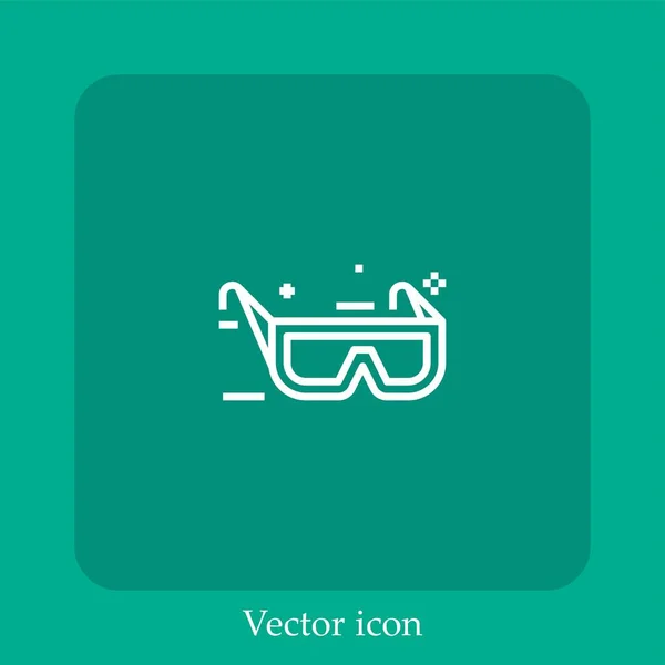 Goggles Vector Icon Linear Icon Line Editable Stroke — Stock Vector