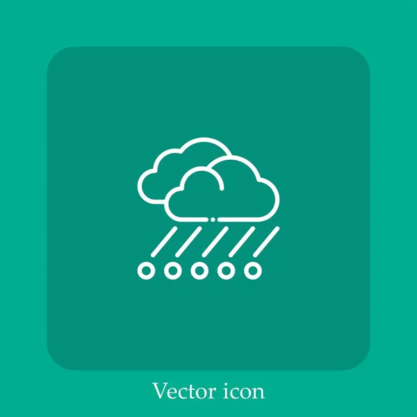 Icono Vector Granizo Icon Line Lineal Con Carrera Editable — Vector de stock