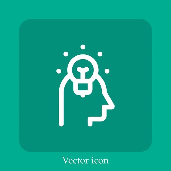 Idea Vector Icono Lineal Icon Line Con Carrera Editable — Vector de stock