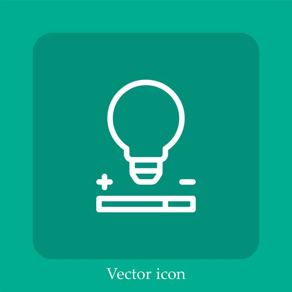 Ícone Linear Vetor Lâmpada Luz Icon Line Com Curso Editável — Vetor de Stock