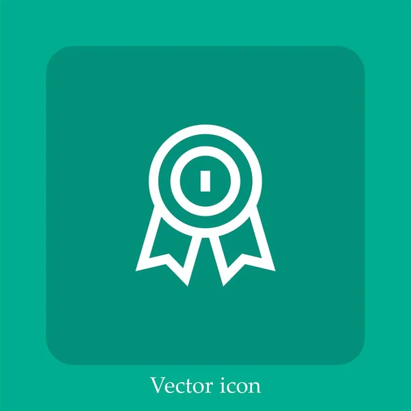 Ícone Vetorial Medalha Linear Icon Line Com Curso Editável — Vetor de Stock