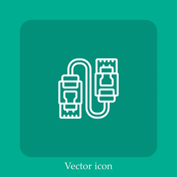 Icône Vectorielle Sata Icône Linéaire Ligne Avec Course Modifiable — Image vectorielle