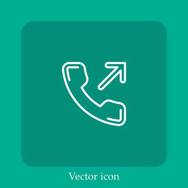 Ícone Vetor Telefone Linear Icon Line Com Curso Editável — Vetor de Stock