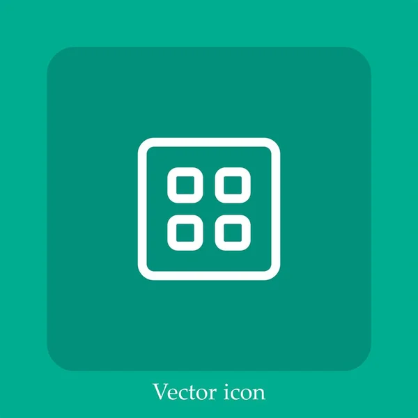 Tiles Vector Icon Linear Icon Line Editable Stroke — Stock Vector