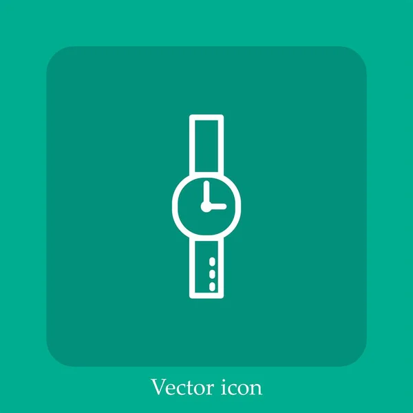 Watch Vector Icon Linear Icon Line Editable Stroke — Stock Vector