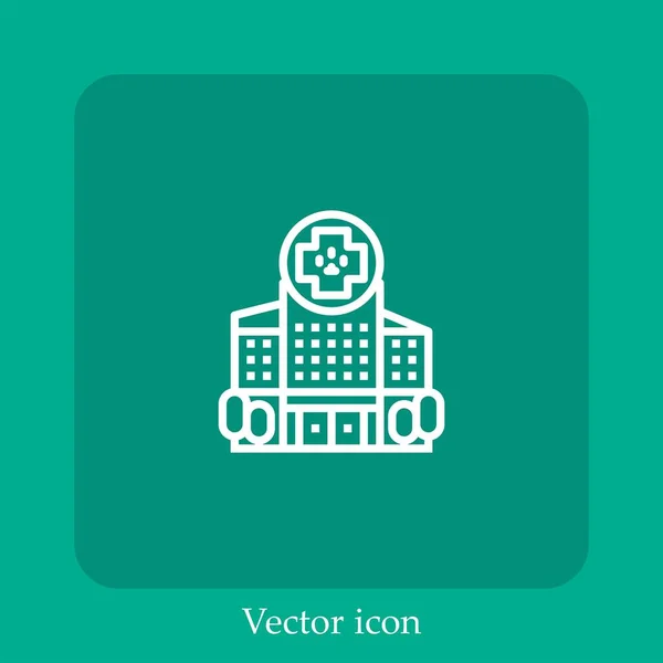 Icône Vectorielle Vétérinaire Icône Linéaire Ligne Avec Course Modifiable — Image vectorielle