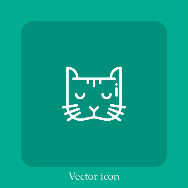 Gato Icono Vector Icon Line Lineal Con Carrera Editable — Vector de stock