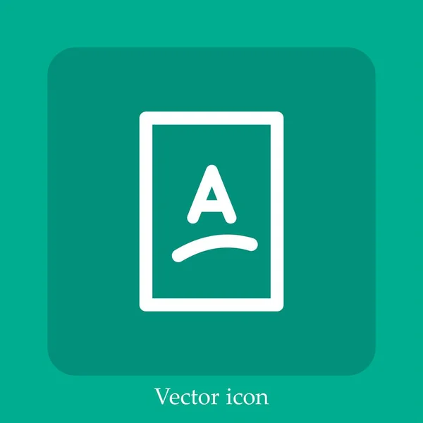 Exame Resultados Ícone Vetorial Linear Icon Line Com Curso Editável — Vetor de Stock