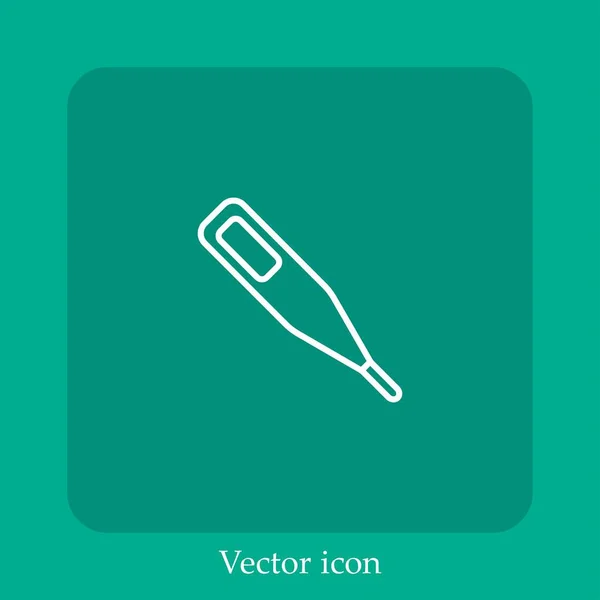 Icono Glucometer Vector Icono Lineal Línea Con Carrera Editable — Vector de stock