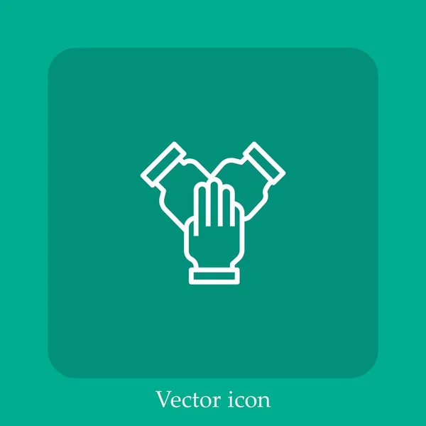 Icono Vector Grupo Icono Lineal Línea Con Carrera Editable — Vector de stock