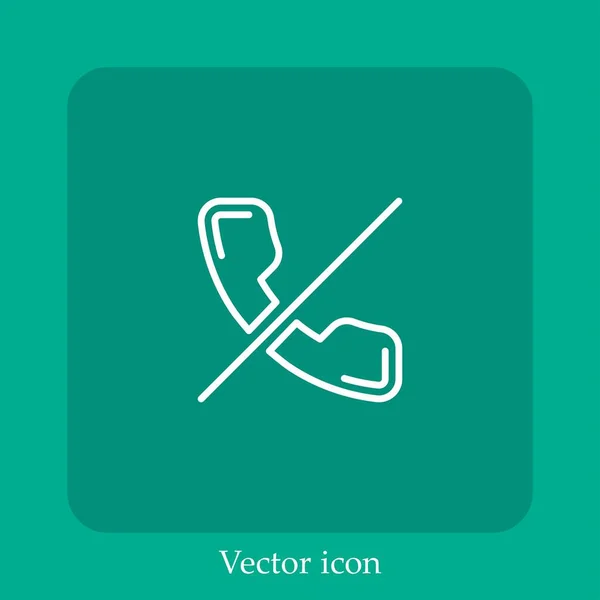 Icono Del Vector Del Teléfono Icon Line Lineal Con Carrera — Vector de stock