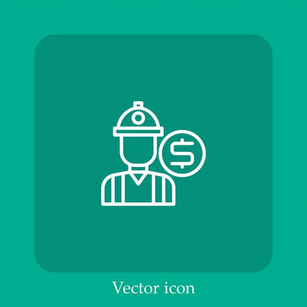 Ingeniero Icono Vectorial Icon Line Lineal Con Carrera Editable — Vector de stock