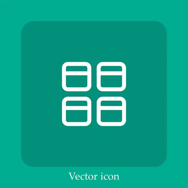 Ícone Vetor Múltiplo Linear Icon Line Com Curso Editável — Vetor de Stock