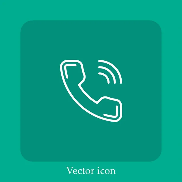 Ícone Vetor Telefone Linear Icon Line Com Curso Editável — Vetor de Stock