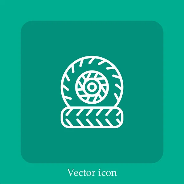 Ícone Vetor Pneus Linear Icon Line Com Curso Editável — Vetor de Stock