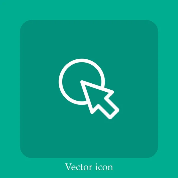 Clic Icono Vectorial Icono Lineal Línea Con Carrera Editable — Vector de stock