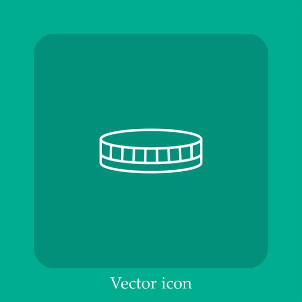 Ícone Vetor Lente Linear Icon Line Com Curso Editável — Vetor de Stock