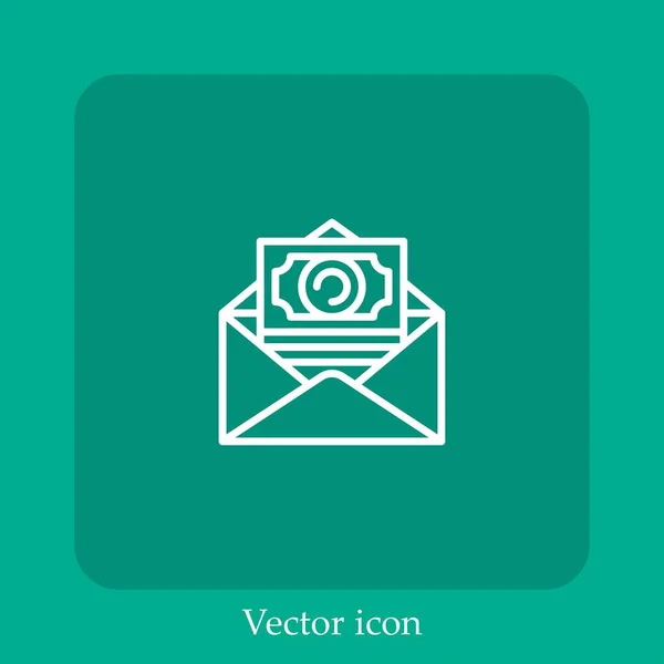 Money Vector Icon Lineare Icon Line Mit Editierbarem Strich — Stockvektor