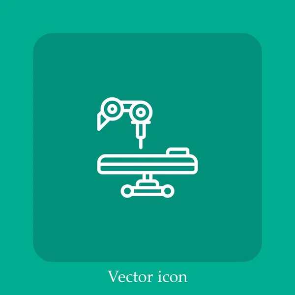 Icono Vector Brazo Mecánico Icon Line Lineal Con Carrera Editable — Vector de stock