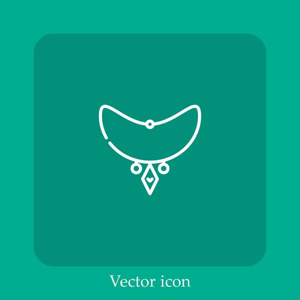 Lineární Ikona Vektoru Náhrdelníku Čára Upravitelným Tahem — Stockový vektor