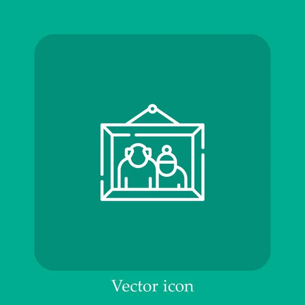 Icono Vector Imagen Icon Line Lineal Con Carrera Editable — Vector de stock
